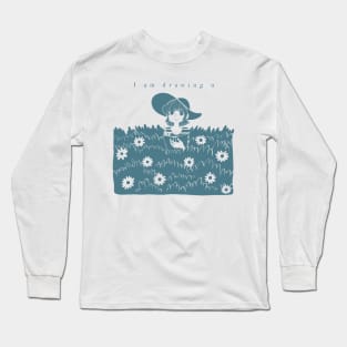 I am drawing you. Flower Field T-Shirt Long Sleeve T-Shirt